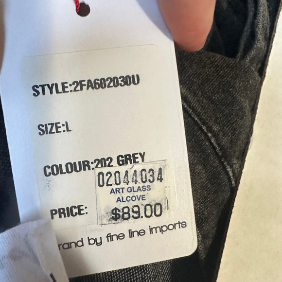 Soft grey stretch knit denim dress size Large - Picture 5 of 5